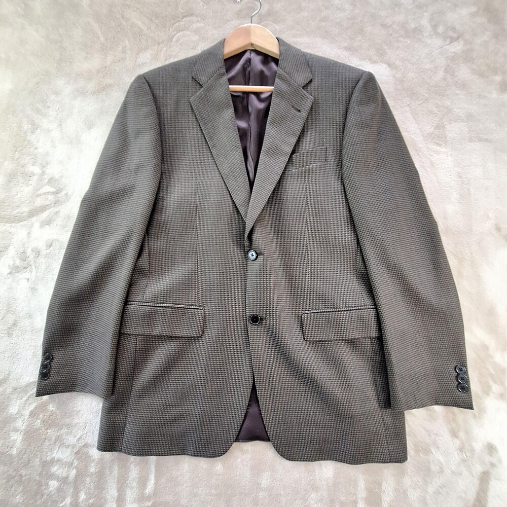 Joseph Abboud Blazer Mens 38 Regular Brown Wool Two Button Sport Coat Jacket